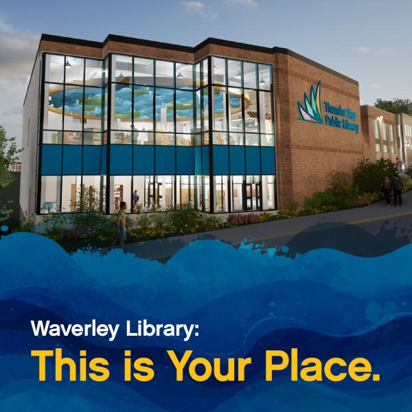 rendering of the exterior of the new Waverley Library